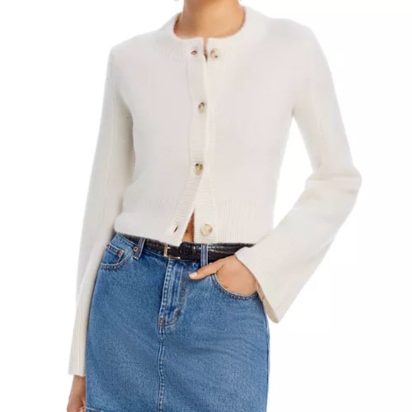 AQUA Cropped Wide Sleeve Crewneck Cashmere Cardigan ☁️ - Picture 1 of 8